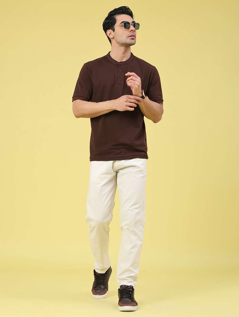 men solid mid rise chinos casual trouser - 22218242 -  Standard Image - 5