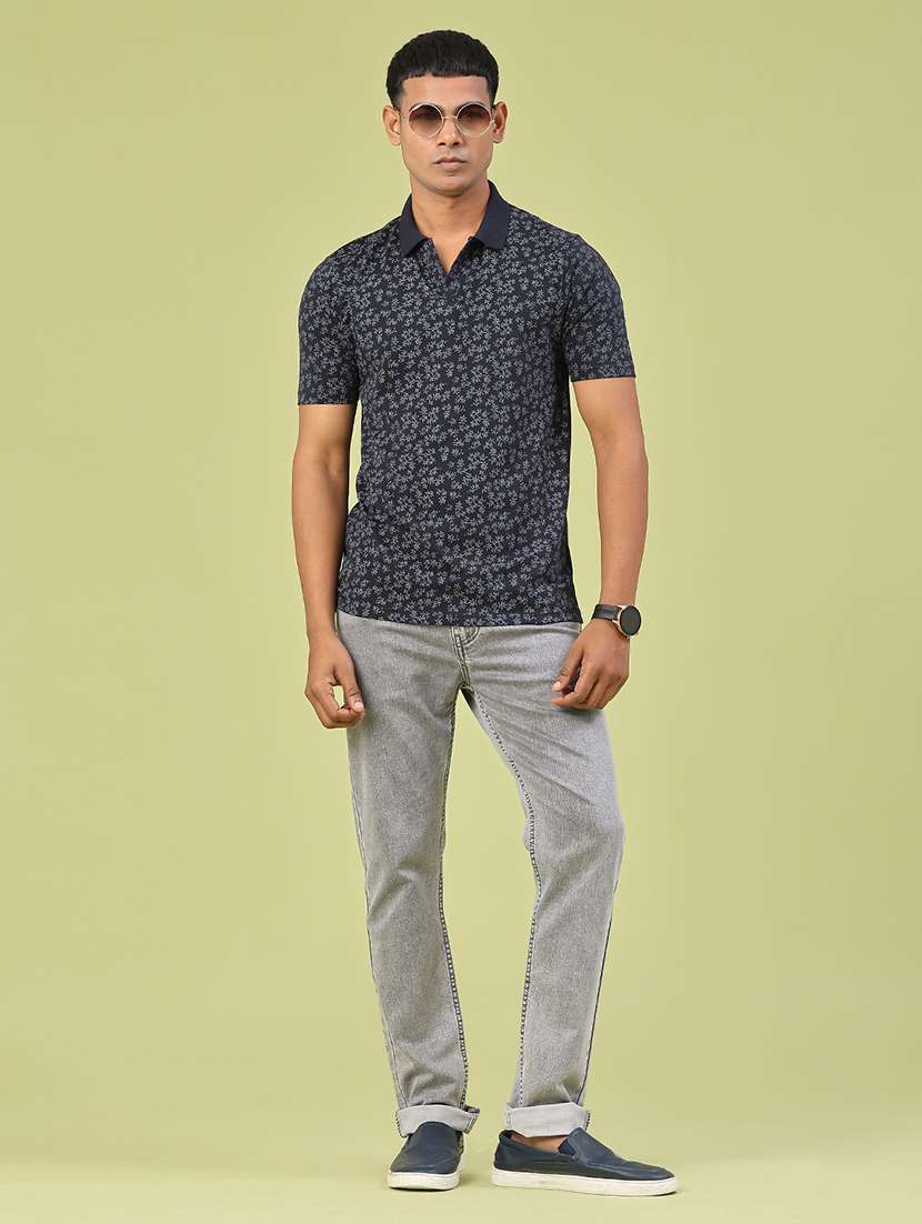 men printed short sleeve slim fit polo t-shirt - 22218252 -  Standard Image - 5