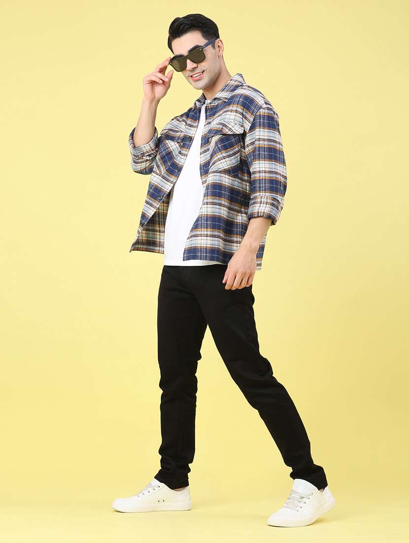 Men Checkered Long Sleeve Regular Fit Shacket - 22218270 -  Standard Image - 5