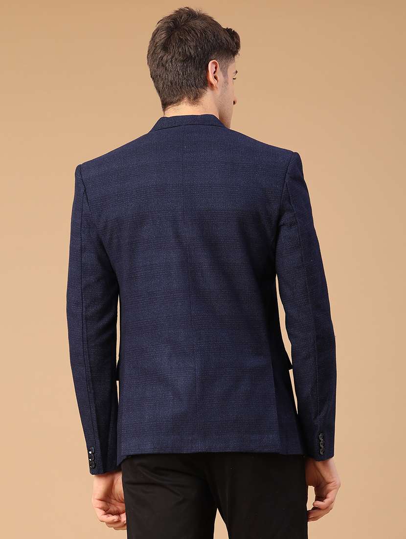 men self design lapel collar single breasted casual blazer - 22218274 -  Standard Image - 3