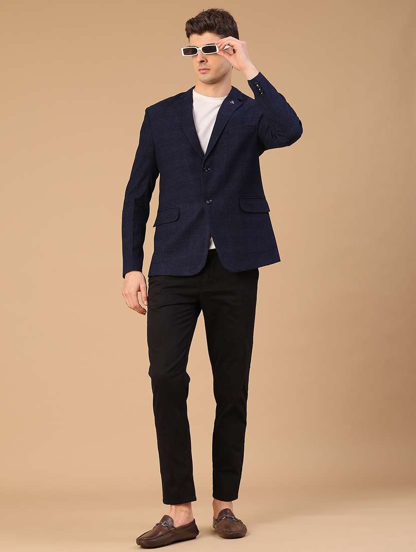 men self design lapel collar single breasted casual blazer - 22218274 -  Standard Image - 5