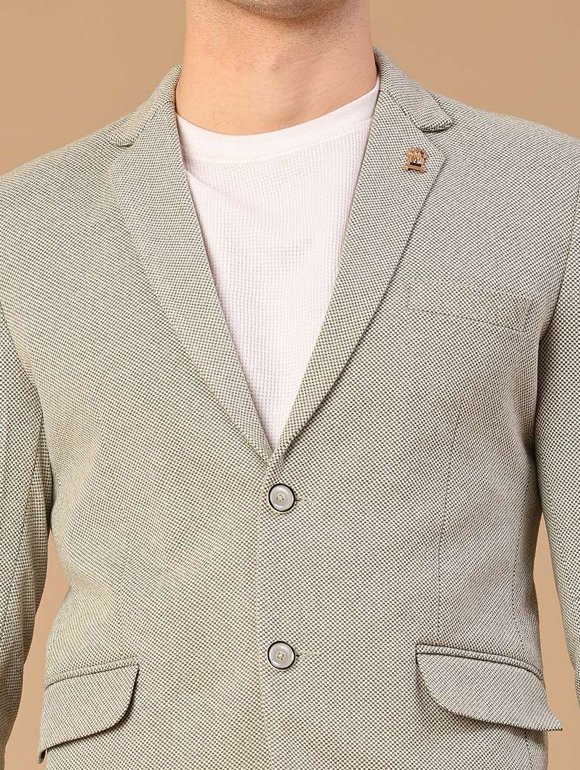 men self design lapel collar single breasted casual blazer - 22218278 -  Standard Image - 5