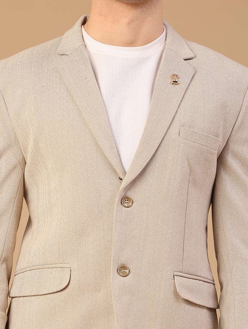 men self design lapel collar single breasted casual blazer - 22218279 -  Standard Image - 5