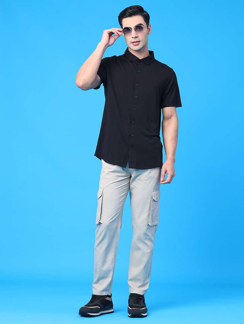men solid short sleeve regular fit casual shirt - 22218282 -  Standard Image - 5