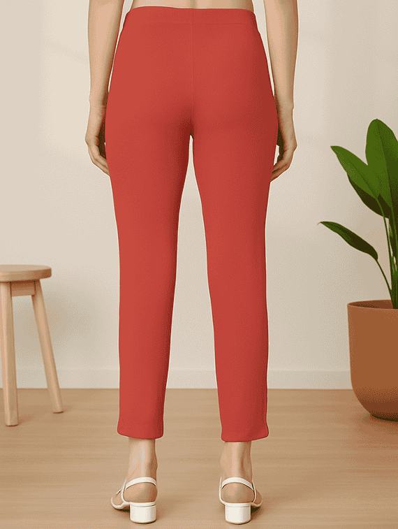 women solid mid rise cigarette pants  - 22218392 -  Standard Image - 3