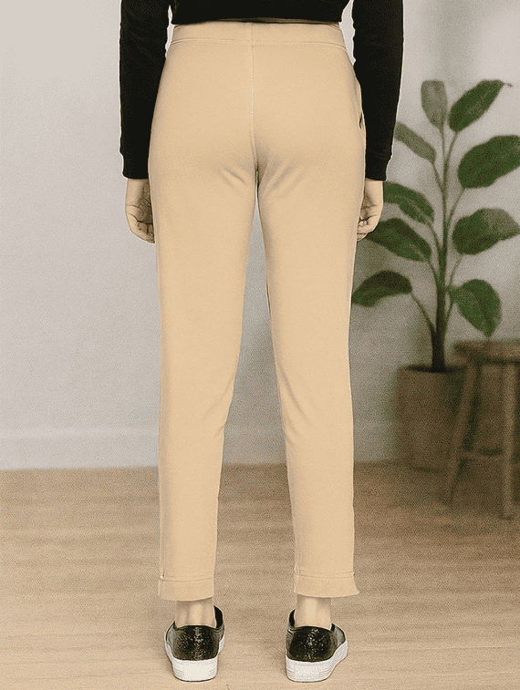 women solid mid rise cigarette pants - 22218395 -  Standard Image - 3