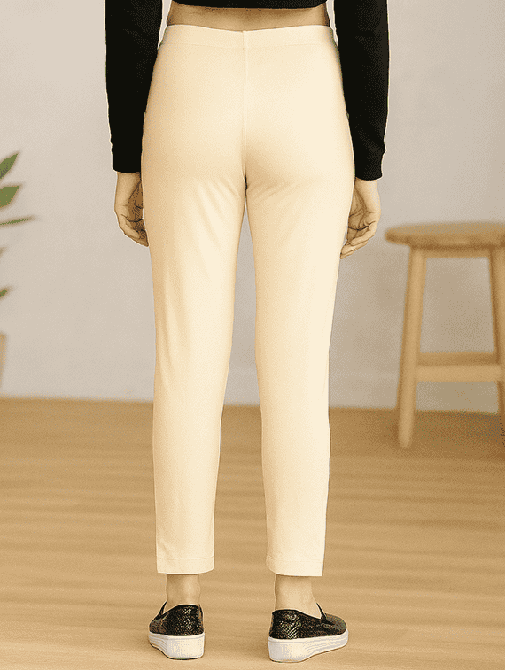women solid mid rise cigarette pants - 22218404 -  Standard Image - 3