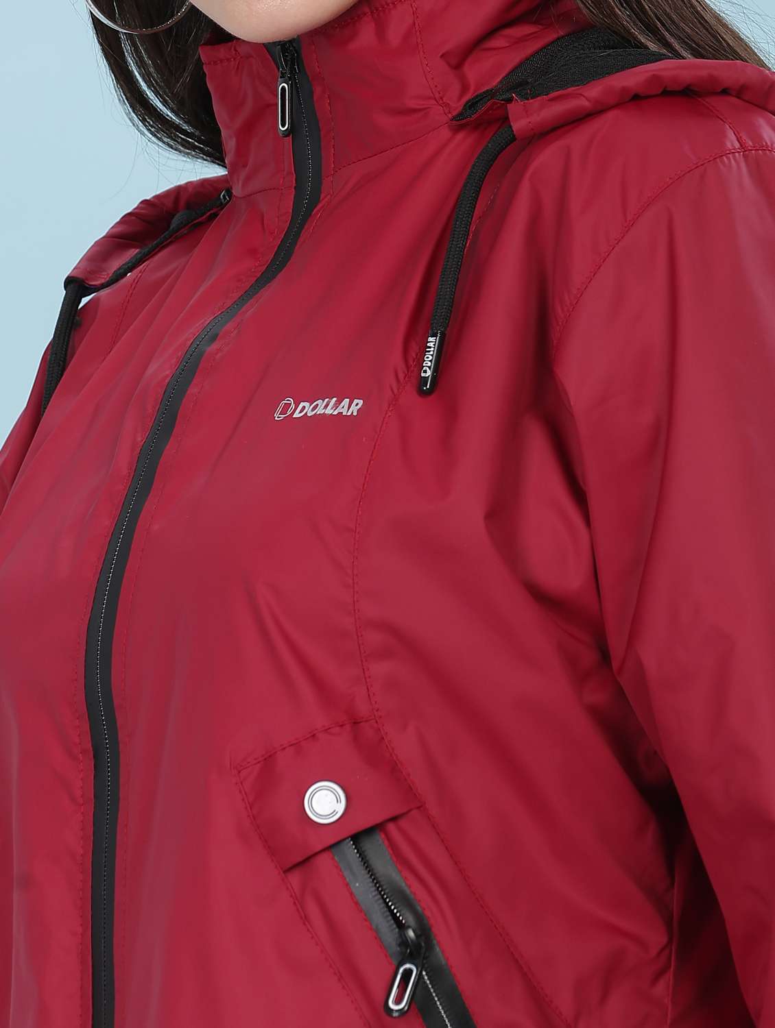 women solid long sleeve hooded windcheater jacket - 22218411 -  Standard Image - 5