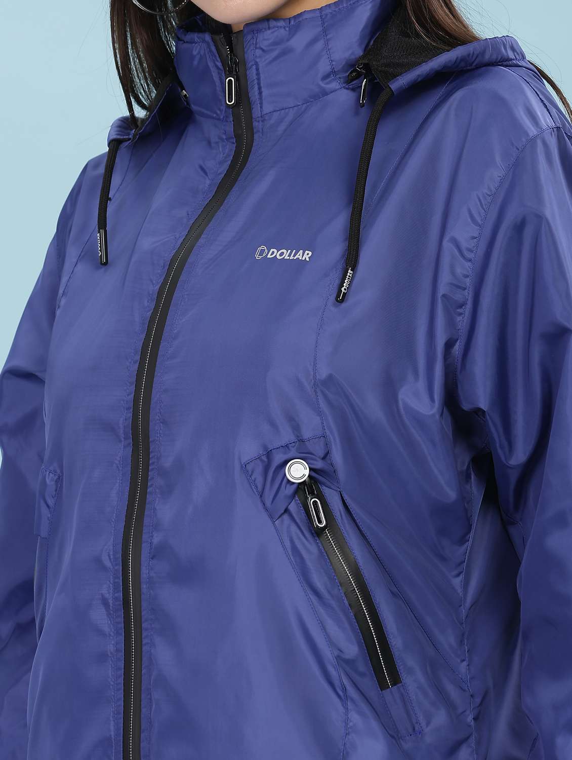 women solid long sleeve hooded windcheater jacket - 22218415 -  Standard Image - 5