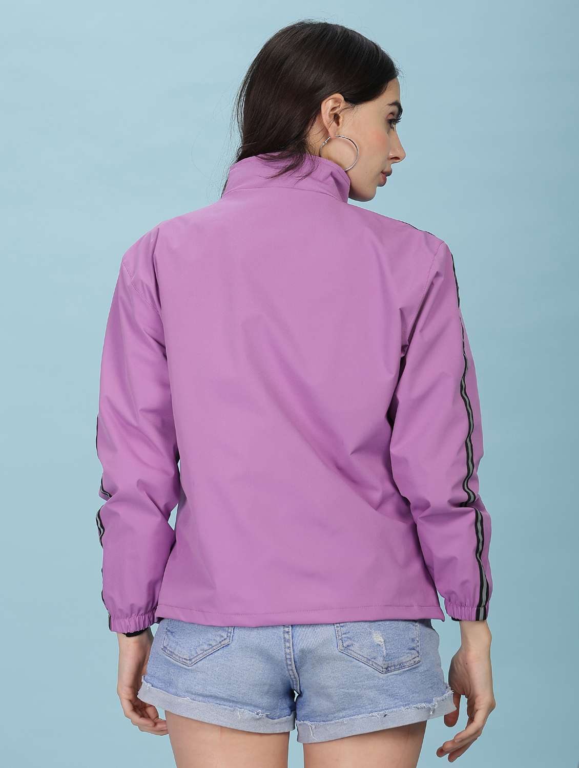 women solid long sleeve windcheater jacket - 22218419 -  Standard Image - 3