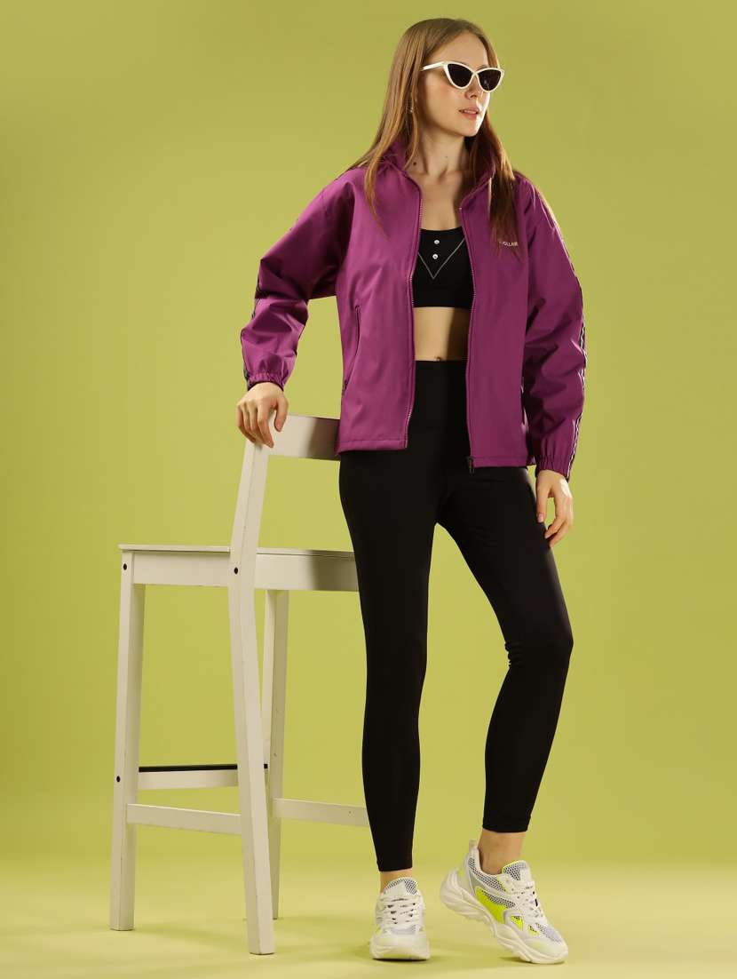 women solid long sleeve windcheater jacket - 22218421 -  Standard Image - 3