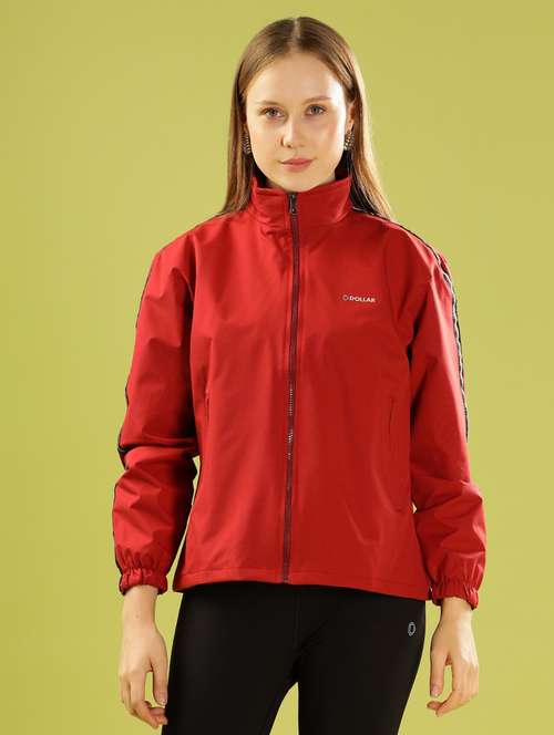women solid long sleeve windcheater jacket - 22218422 -  Standard Image - 0