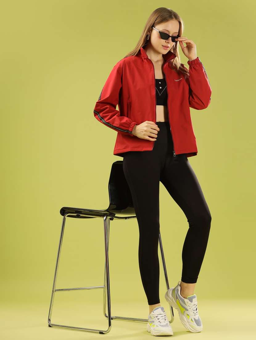 women solid long sleeve windcheater jacket - 22218422 -  Standard Image - 3