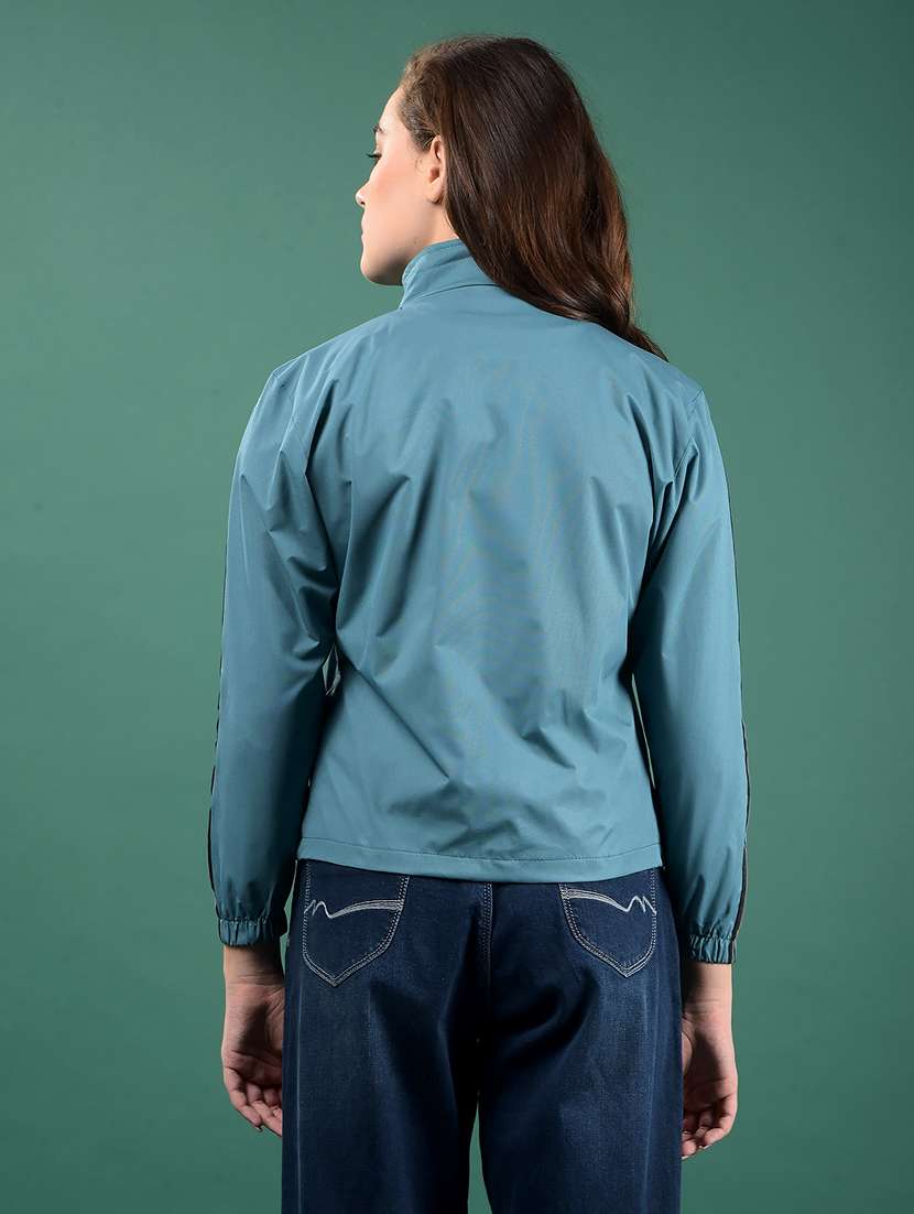 women solid long sleeve windcheater jacket - 22218423 -  Standard Image - 3