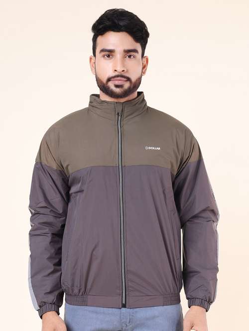 men color block long sleeve windcheater jacket - 22218429 -  Standard Image - 0