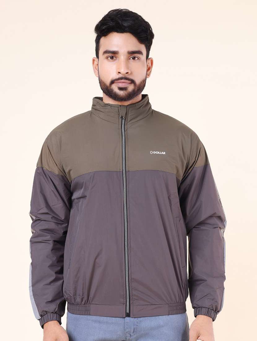 men color block long sleeve windcheater jacket