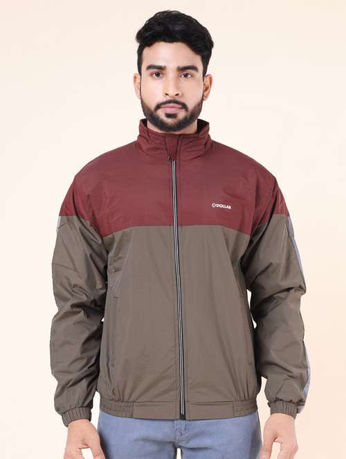 men color block long sleeve windcheater jacket - 22218430 -  Standard Image - 0