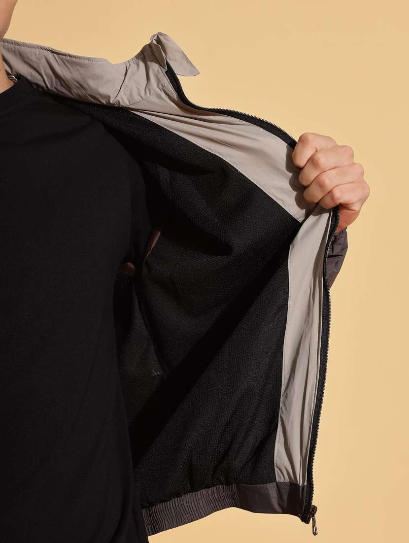 men color block long sleeve windcheater jacket - 22218433 -  Standard Image - 5