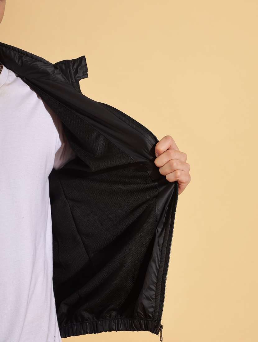 men solid long sleeve windcheater bomber jacket - 22218436 -  Standard Image - 5