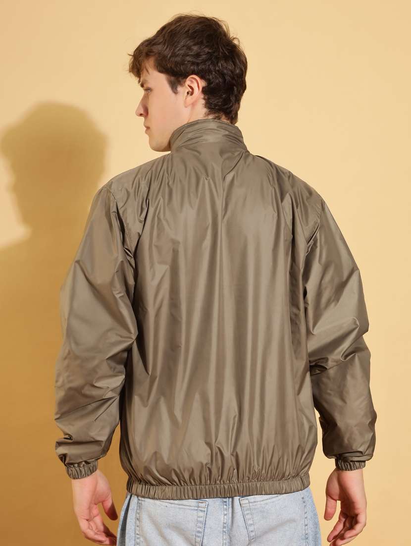 men solid long sleeve windcheater bomber jacket - 22218437 -  Standard Image - 3