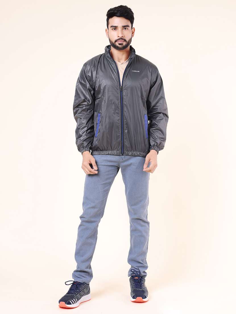 men solid long sleeve windcheater bomber jacket - 22218438 -  Standard Image - 3