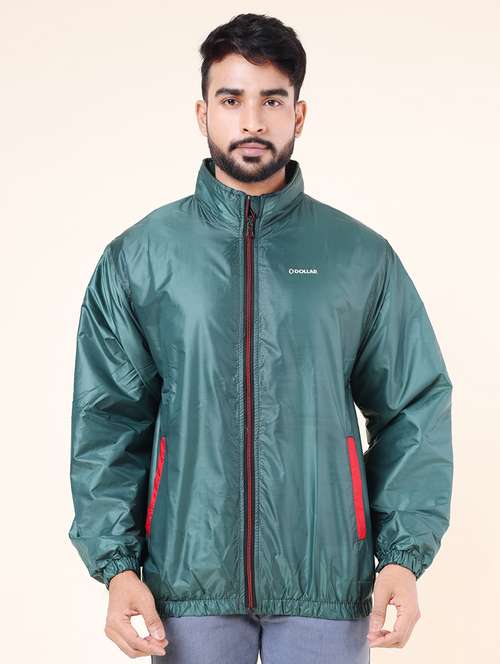 men solid long sleeve windcheater bomber jacket - 22218439 -  Standard Image - 0