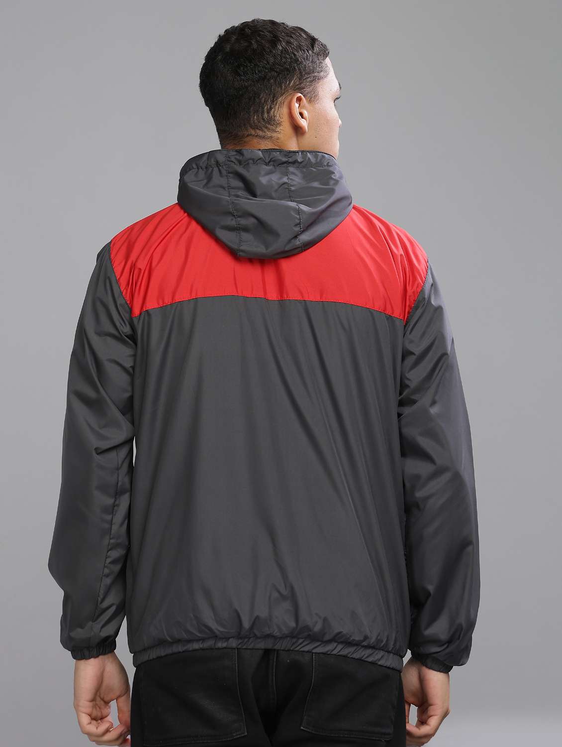 men color block long sleeve windcheater jacket - 22218444 -  Standard Image - 3