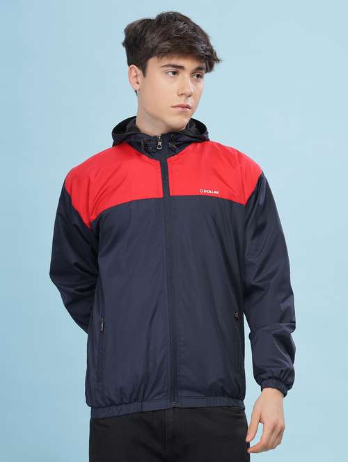 men color block long sleeve windcheater jacket - 22218445 -  Standard Image - 0