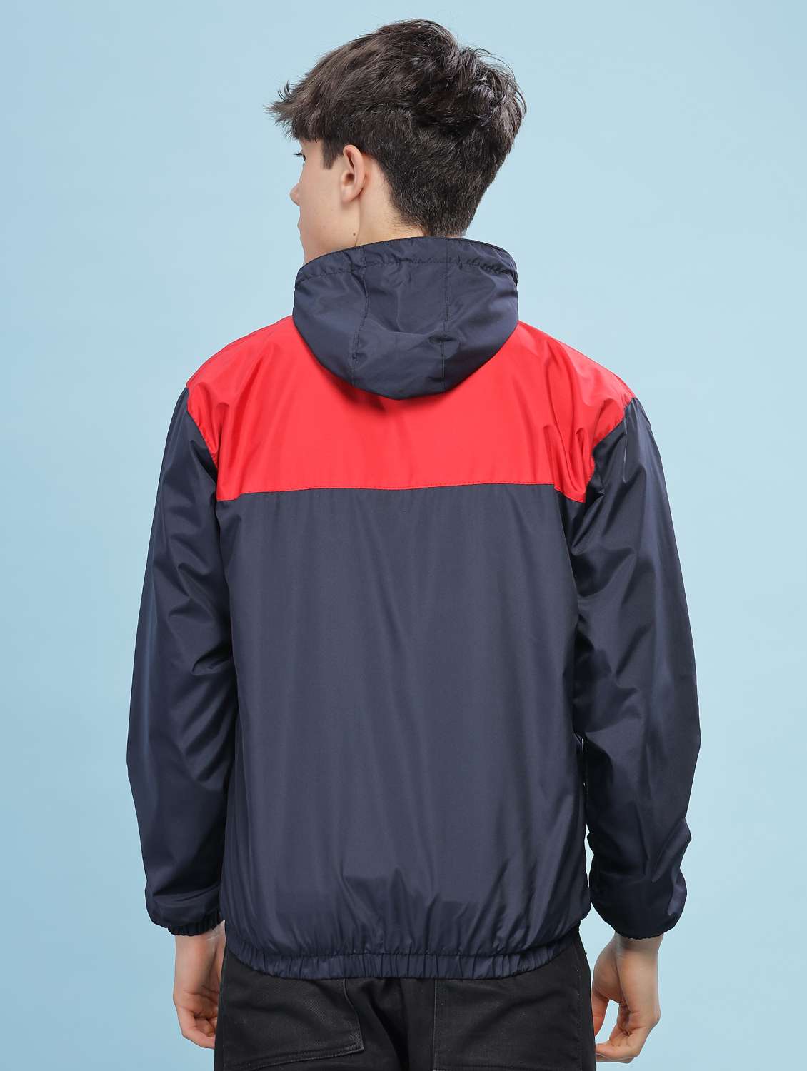 men color block long sleeve windcheater jacket - 22218445 -  Standard Image - 3