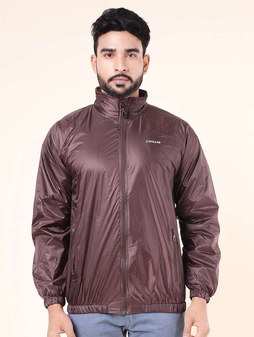 men solid long sleeve windheater bomber jacket