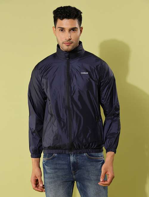 men solid long sleeve windheater bomber jacket - 22218451 -  Standard Image - 0