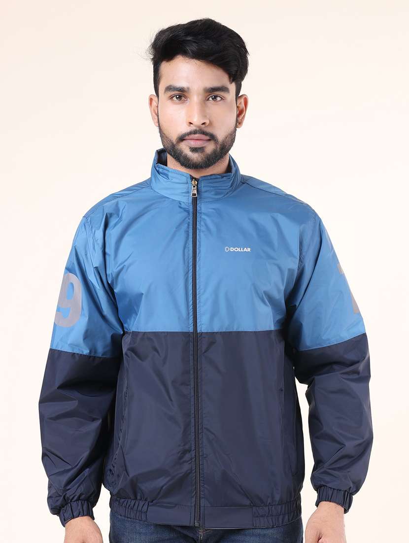 men color block long sleeve bomber jacket