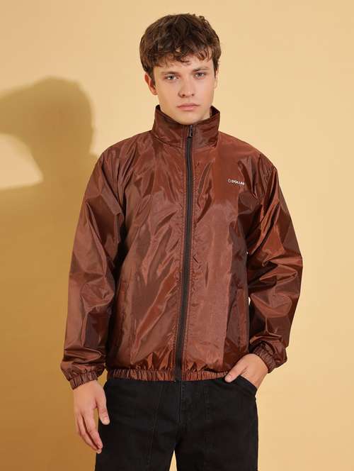 men solid long sleeve windcheater jacket - 22218485 -  Standard Image - 0