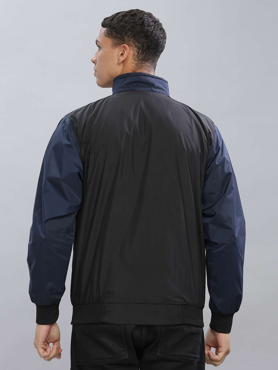 men color block long sleeve bomber jacket - 22218488 -  Standard Image - 3