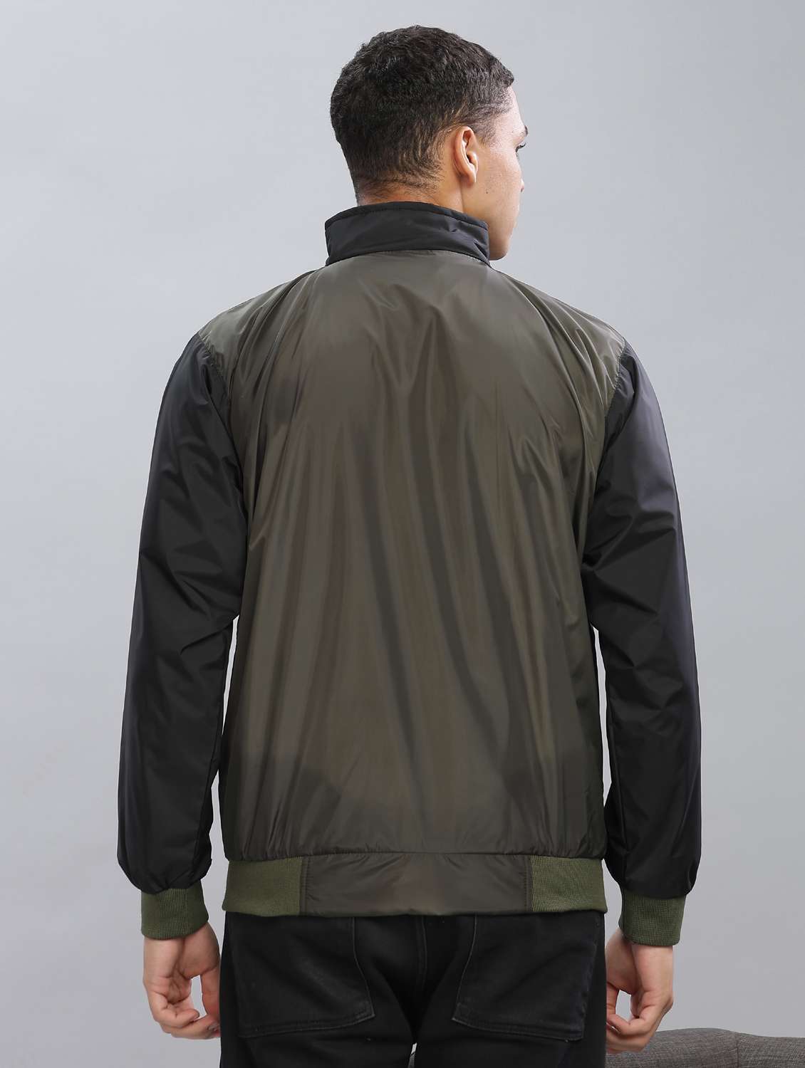 men color block long sleeve bomber jacket - 22218489 -  Standard Image - 3