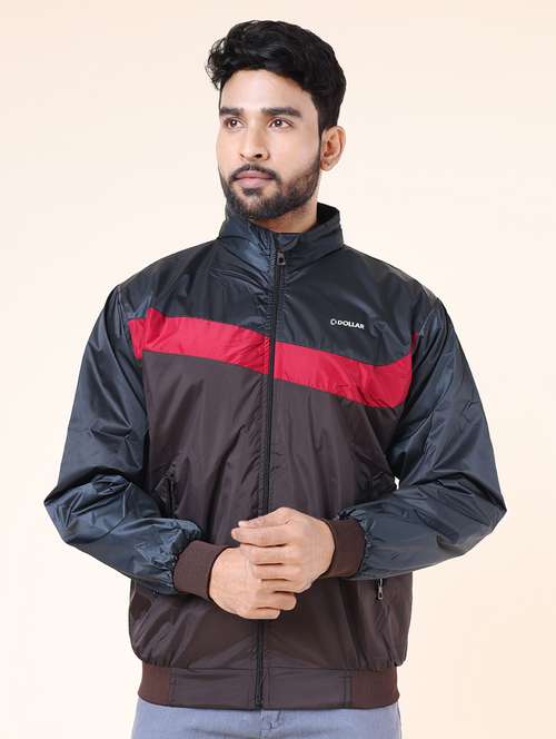 men color block long sleeve bomber jacket - 22218491 -  Standard Image - 0