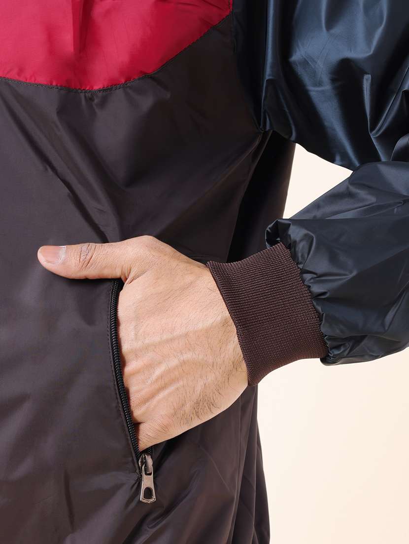 men color block long sleeve bomber jacket - 22218491 -  Standard Image - 5