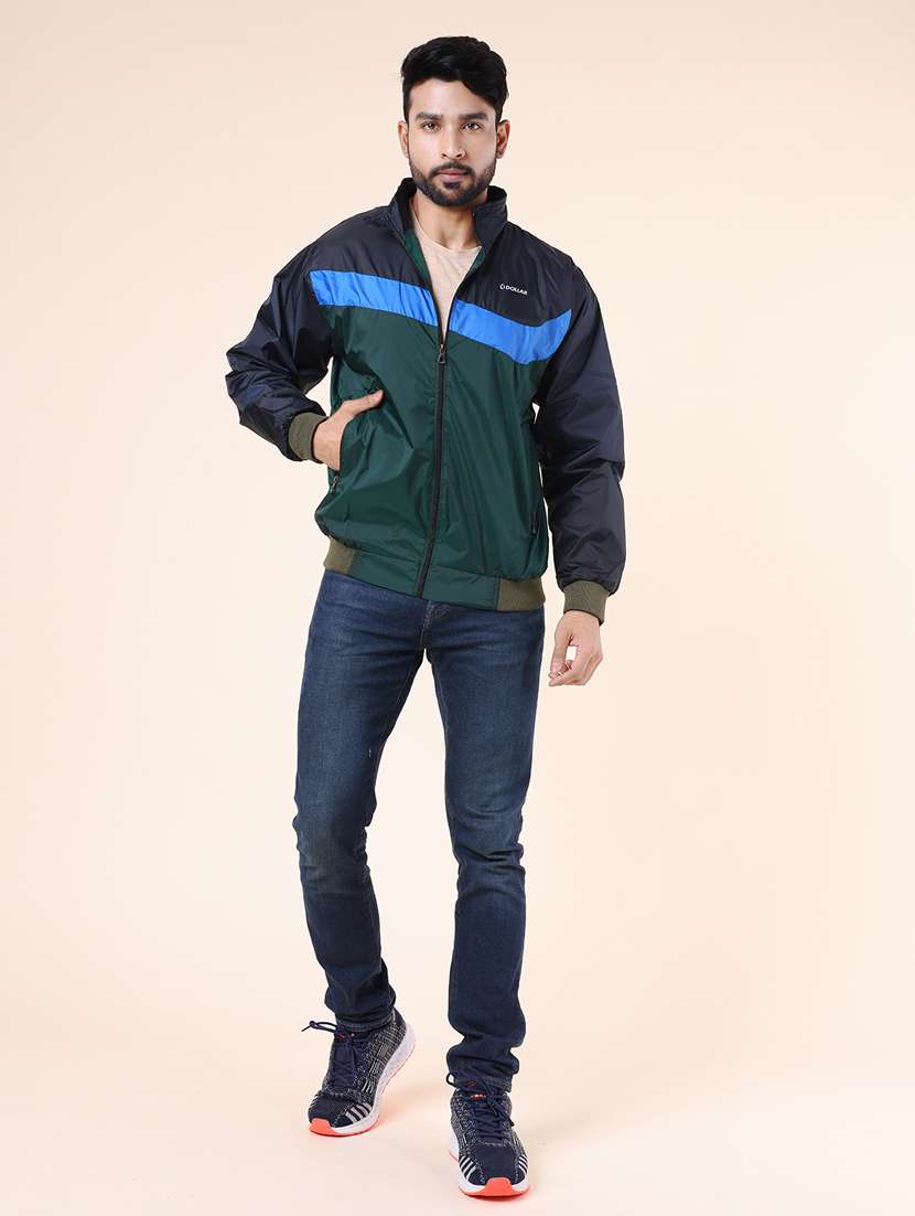 men color block long sleeve bomber jacket - 22218492 -  Standard Image - 3