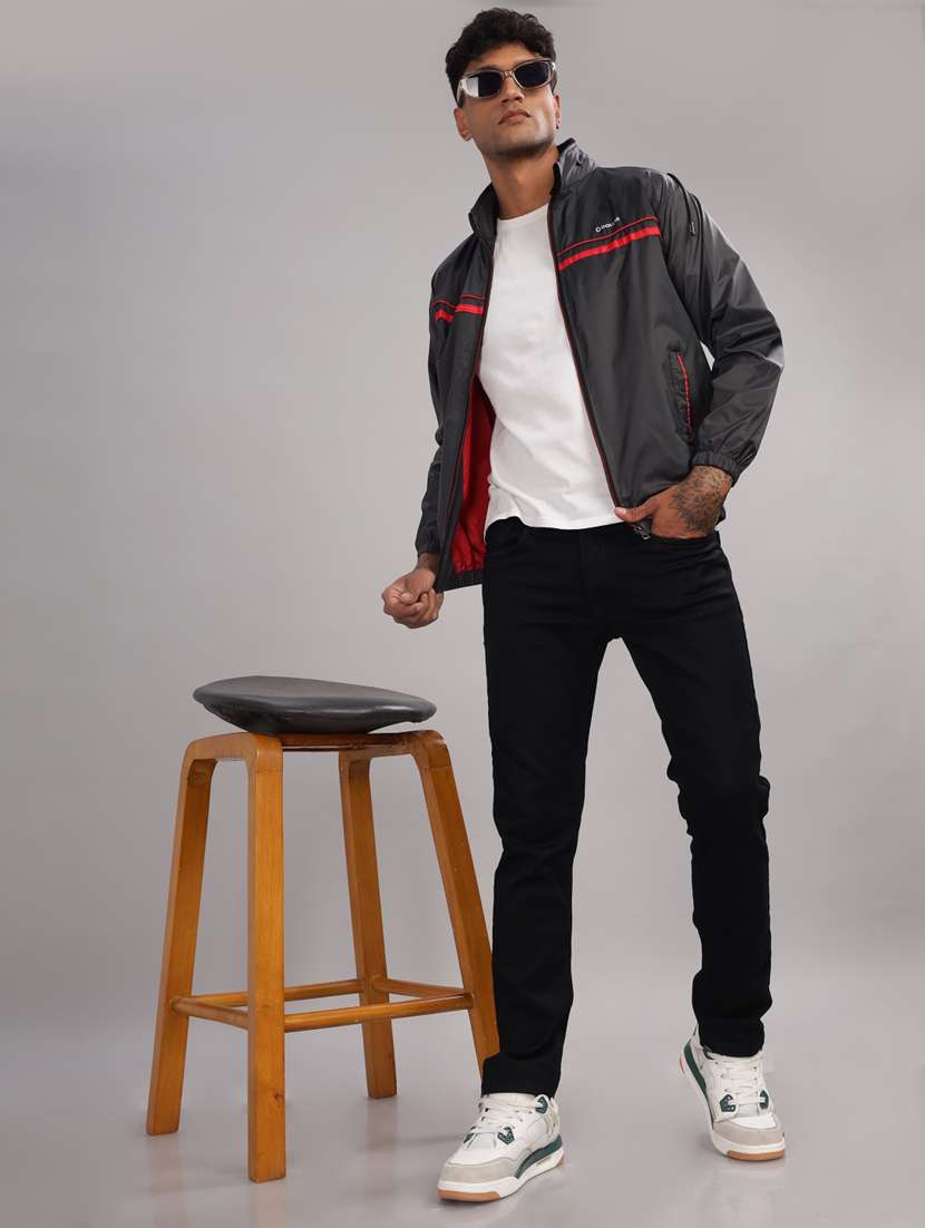 men solid long sleeve windcheater jacket - 22218494 -  Standard Image - 3