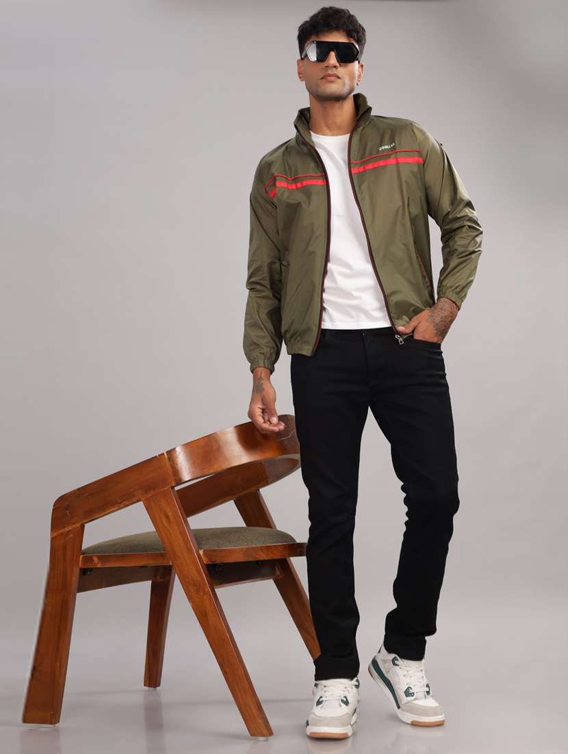 men solid long sleeve windcheater jacket - 22218495 -  Standard Image - 3