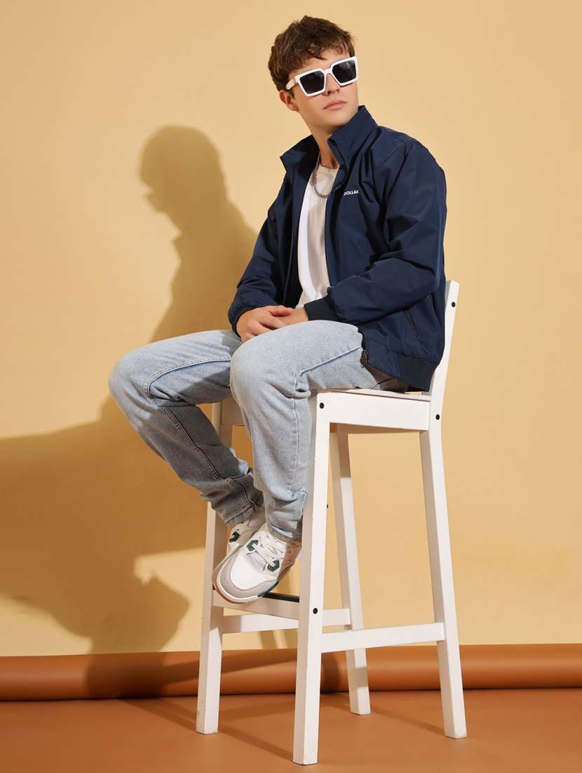 men solid long sleeve bomber jacket - 22218499 -  Standard Image - 3