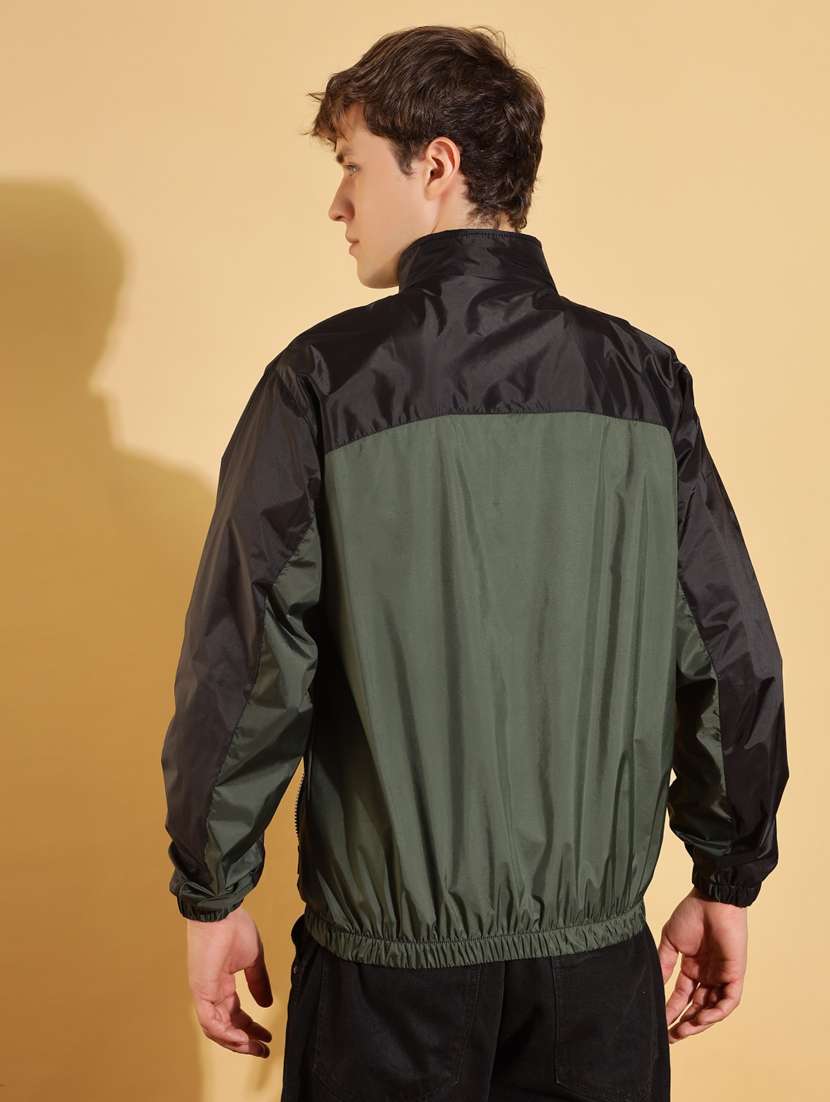 men color block long sleeve windcheater jacket - 22218502 -  Standard Image - 3