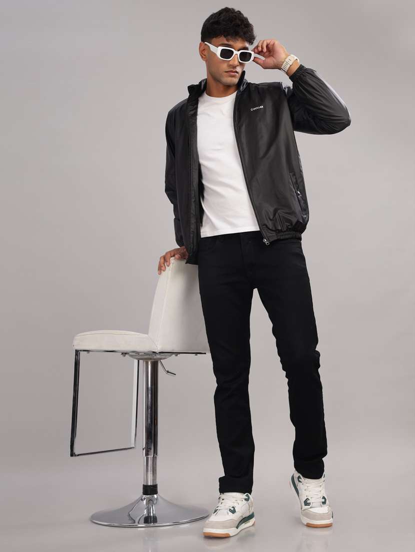 men solid long sleeve windcheater bomber jacket  - 22218512 -  Standard Image - 3