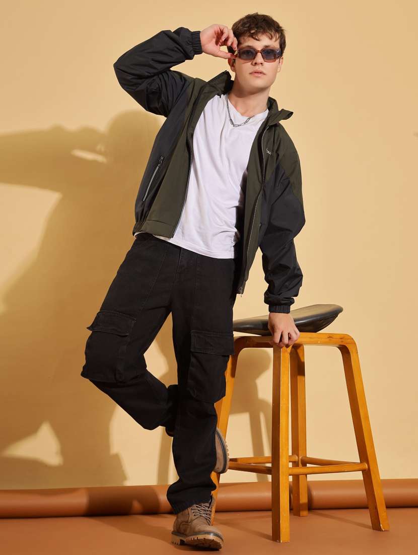 men color block long sleeve bomber jacket - 22218524 -  Standard Image - 3