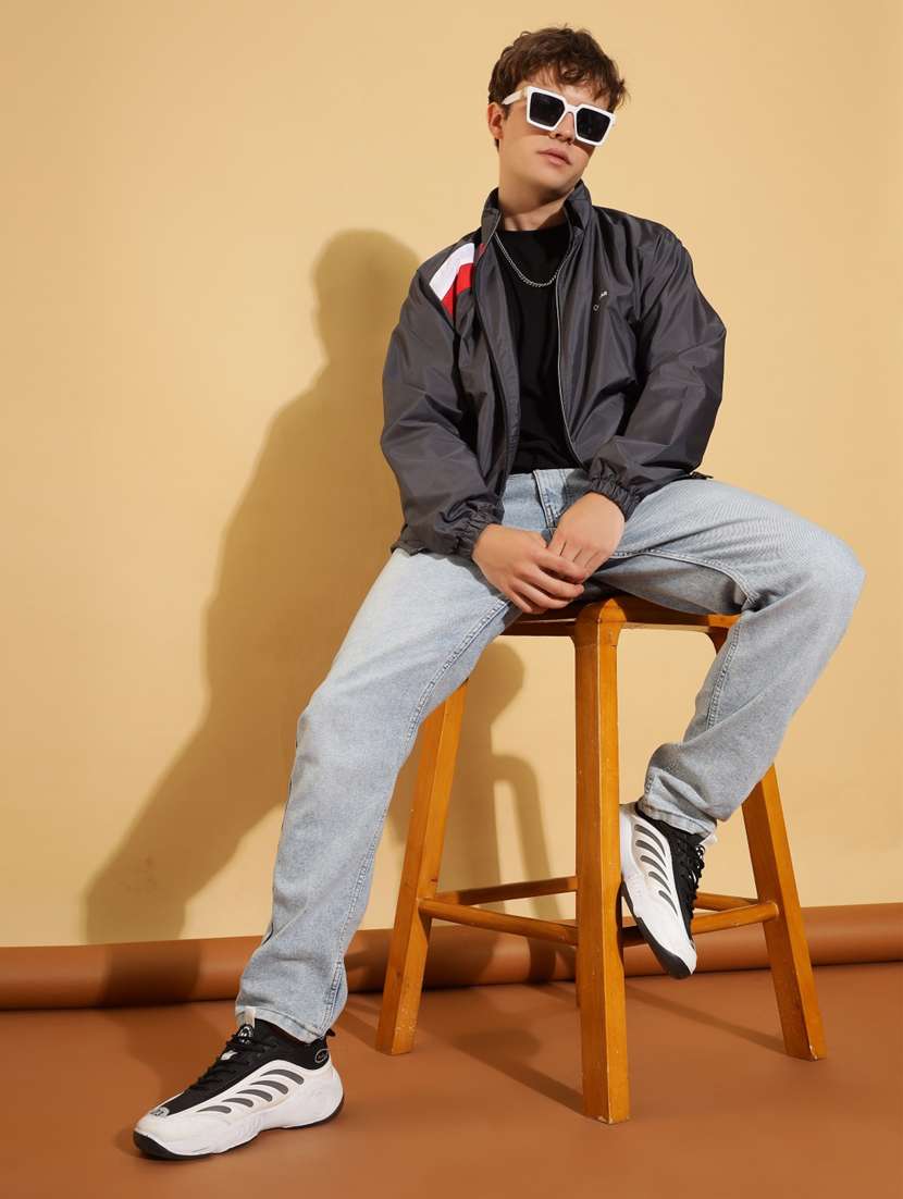 men color block long sleeve bomber jacket - 22218529 -  Standard Image - 3