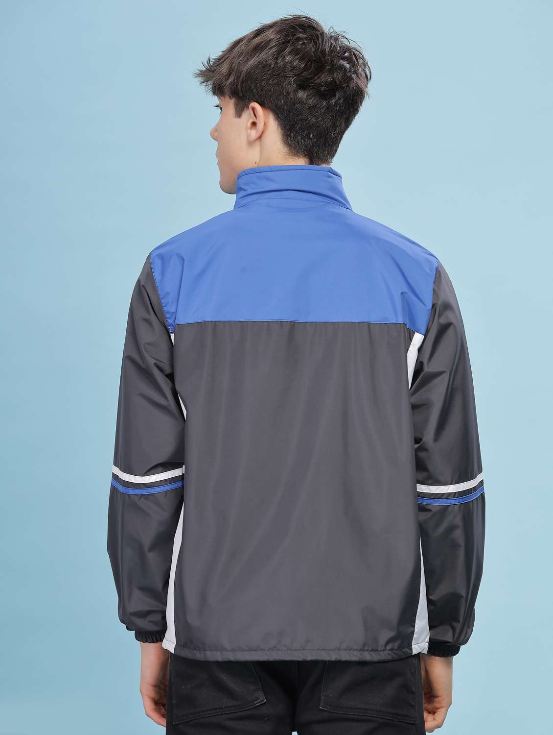 men color block long sleeve bomber jacket - 22218539 -  Standard Image - 3