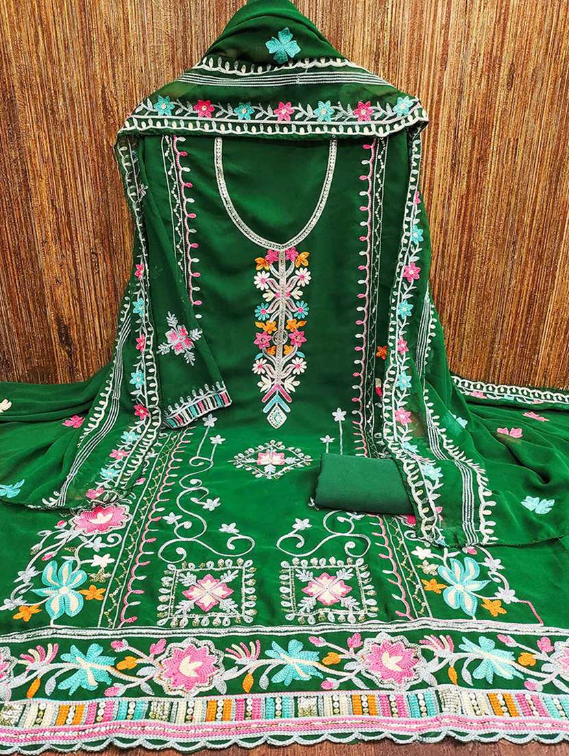 women solid with work embroidered unstitched suit set - 22218554 -  Zoom Image - 0