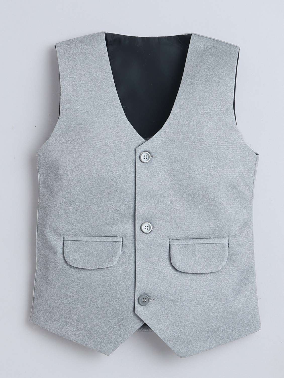 boys solid shirt and trouser with wasitcoat set - 22218568 -  Standard Image - 3