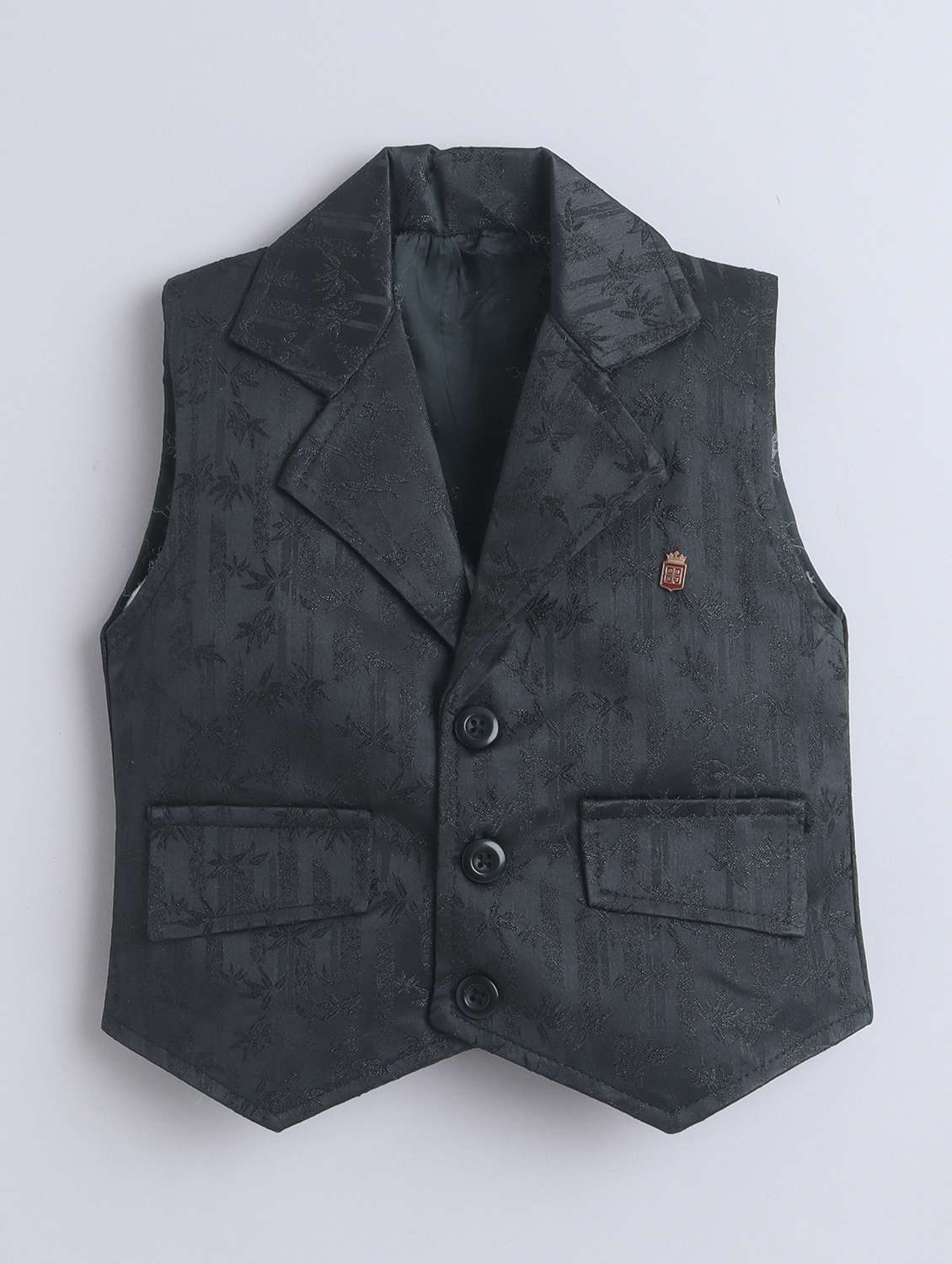 boys solid shirt and trouser with wasitcoat set - 22218574 -  Standard Image - 3