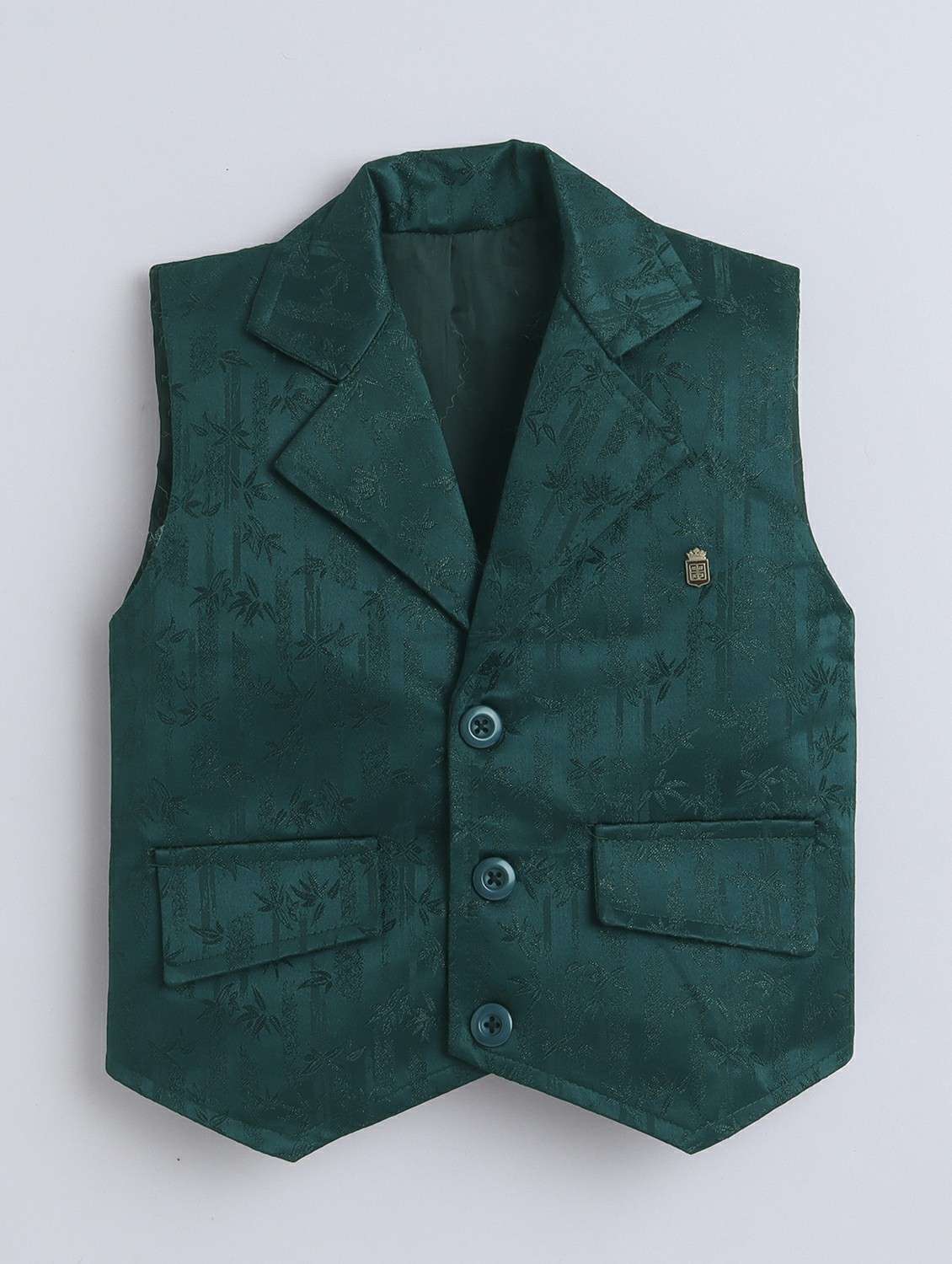 boys solid shirt and trouser with wasitcoat set - 22218575 -  Standard Image - 3